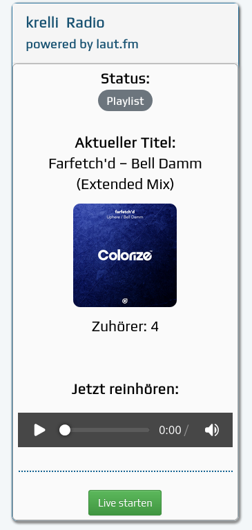 Laut.fm Radiopanel