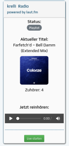Laut.fm Radiopanel